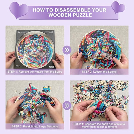 Wooden Puzzle for Adults – Unique Lion-Shaped Jigsaw, Animal Style Brain Teaser for Kids & Teens, 220 Pieces, 10"x10", Ships as Whole Puzzle Board (No Loose Pieces), Gift-Ready Box, Fun Family Game