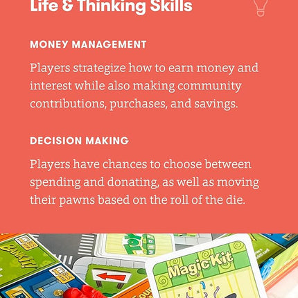 SimplyFun BankIt! - Money Game for Kids - Learn to Save, Spend, Donate, Earn Bank Interest and More - Game for Kids Ages 8 and Up, 1 to 4 Players