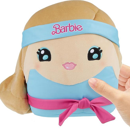 Barbie Cuuutopia Plush, 10-inch Soft Pillow Doll with Iconic ‘80s-Inspired Workout Look, Tactile Tie Belt & Long Ponytail, Collectible Toy
