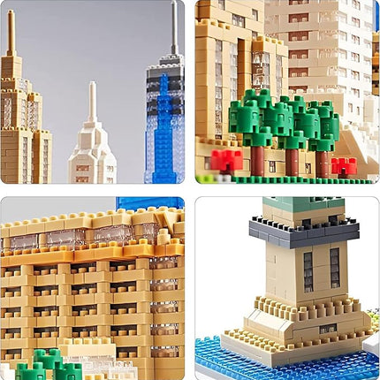New York Skyline Micro Mini Building Blocks Set for Adults World Famous Landmark Series Architecture Model Kit Toys Gift for Kids 8-12 Ages（3452 Pieces）
