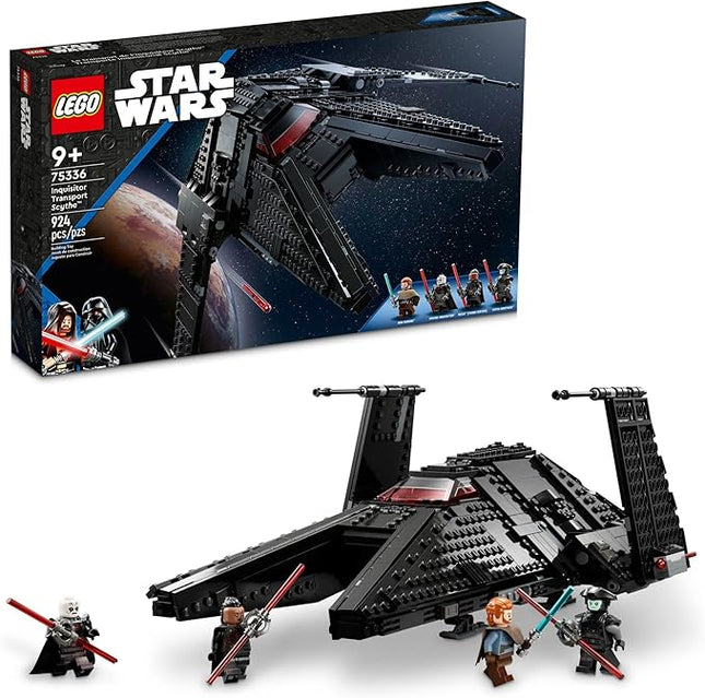 LEGO Star Wars Inquisitor Transport Scythe 75336 Buildable Toy Starship, OBI-Wan Kenobi Set, Ben Kenobi Minifigure with Blue and Double-Bladed Red Lightsabers