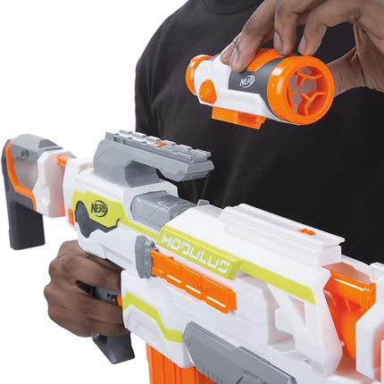NERF Modulus ECS Motorized Blaster, Removable Scope, Drop Grip, Barrel, Stock, 10-Dart Clip (Amazon Exclusive)