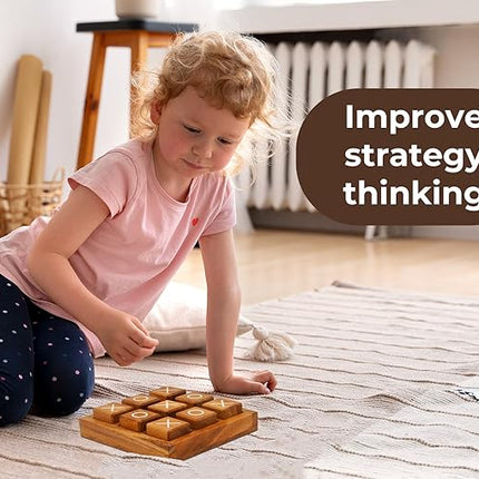 BSIRI Wooden XO Blocks (L) Tic Tac Toe Board Games - Ideal for Kids Games, Family Games and Game Night for Adults, Farmhouse Decor for Coffee Table Decor and Unique Gifts for All Occasion (5.5 Inch)