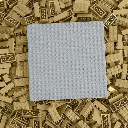 500 Piece Classic Building Bricks and 1 Gray Baseplate, 2x4 Bricks Bulk Creative Building Toys, Blocks Bulk for Kids Ages 6+, Sand(Samll Bricks, 1.25x0.62x0.47 in)