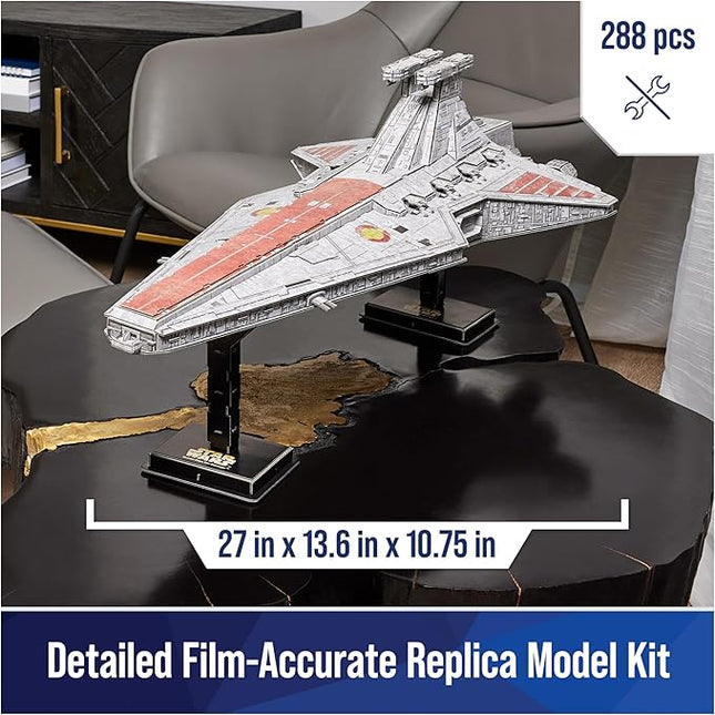 4D Build Star Wars Deluxe Venator-Class Star Destroyer 3D Model Kit, Star Wars Collectibles & Desk Decor, Adult Puzzle, Building Toys, 288 Pieces, 3D Puzzles for Ages 12 & Up