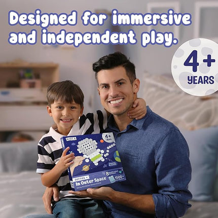 BINCA Dotties Dot Art Activity Kit - Space, 1500+ Stickers, Mess-Free Activities, DIY Dot Sticker Art for Toddlers, Kids Travel Activities, Craft Kits & Gifts for Boys & Girls Ages 4,5,6,7