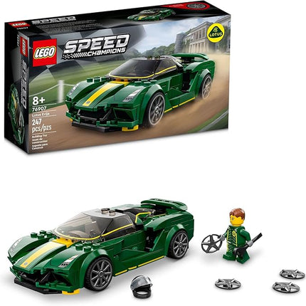 LEGO Speed Champions Lotus Evija 76907 Race Car Toy Model for Kids, Collectible Set with Racing Driver Minifigure