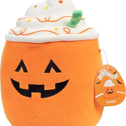 Squishmallows 10" Lester The Pumpkin Latte Halloween Plush Toy- Official Jazwares - Soft, Cuddly Stuffed Animal Jack O Lantern Squish - 2025 Amazon Exclusive - Collectible Gift for Kids, Girls Boys