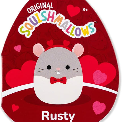 Squishmallows Original 14in Rusty The Grey Rat with Heart Headband and Bowtie – Official Jazwares Plush (Large)