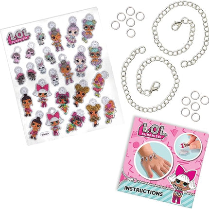 SES Creative 14190 - L.O.L. - Puffy Sticker Bracelets, Mix and Match Your own Charms, with Glitter, Complete Set for Children 6 Years and Older