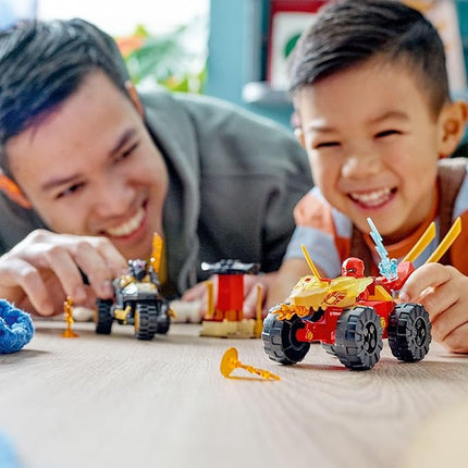 LEGO NINJAGO Kai and Ras’ Car and Bike Battle 71789 Beginner Building Toy Set, Features a Ninja Car Toy and Bike Plus 2 Minifigures, Birthday Gift for Toddlers and Kids Who are Little Ninja Fans