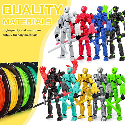8Inch T13 Action Figure Assembly Completed,3D Printed Multi-Jointed Movable Toy Nova 13 Action Figures Desktop Decorations for Game Lovers Toy (Yellow)