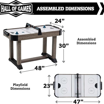 Hall of Games Air Hockey Table, Indoor Arcade Gaming Sets with Electronic Score Systems, Perfect for Family Game Rooms