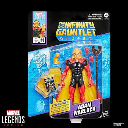 Marvel Legends Series Adam Warlock, Infinity Gauntlet Comics-Inspired Collectible 6-Inch Scale Action Figure with Character-Sized Comic Accessory