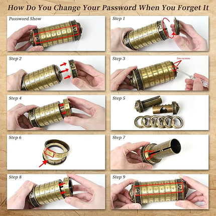 Da Vinci Code Numeric Cryptex Money Puzzle Box for Cash Gift, Jewelry Box with Hidden Compartment, Unique Puzzle Gift for Adults Brain Teaser Valentine’s Day Wedding & Anniversary Present