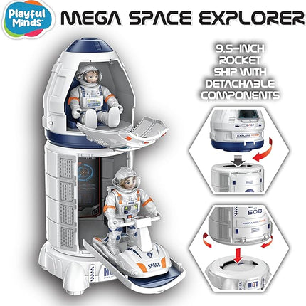 – Rocket Space Toy, Kids Spaceship Playset Includes Space Shuttle, Astronauts, Take Apart Outer Space Adventure Set for Boys and Girls, Lights and Sounds, 15-Piece Set STEM Toy