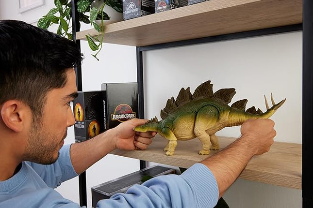 Mattel Jurassic World Hammond Collection Action Figure, Lost World Jurassic Park Stegosaurus, Carnivore Large Dinosaur Toy, Posable Wired Tail