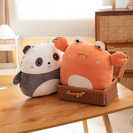Soft Flat Crab Plush Hugging Pillow Cute Orange Crab Stuffed Animal Plushies Toys Kids Anime Cushion for Birthday, Valentine's Day, Christmas...16.5 Inch