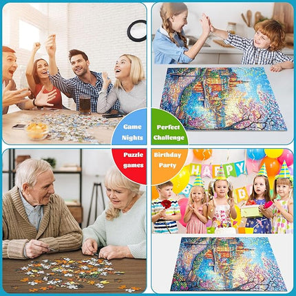 Bloomswick Jigsaw Puzzles, Puzzles for Adults 1000 Pieces, Spring Town Hard Difficult Challenging Puzzles, Home Decoration Puzzle, Interlock Perfectly No Dust