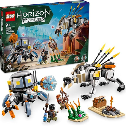 LEGO Horizon Adventures Aloy & Varl vs. Shell-Walker & Sawtooth Kids Toy - Building Toy for Boys & Girls, Ages 9+ - Gaming Gift Idea for Horizon Fans - 77037