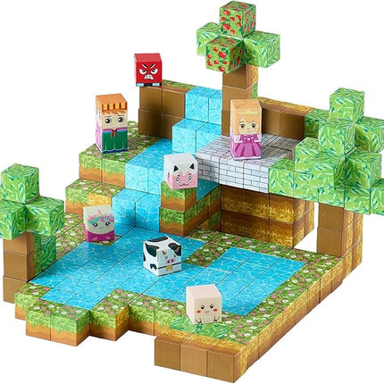 VEVOR Magnetic Blocks, 150 PCS Forest Castle Set, Magnetic Building Cubes for Kids, STEM Montessori Sensory Toys for Christmas Birthday Gift, Construction Stacking Toy for 3+ Years Old Boys & Girls