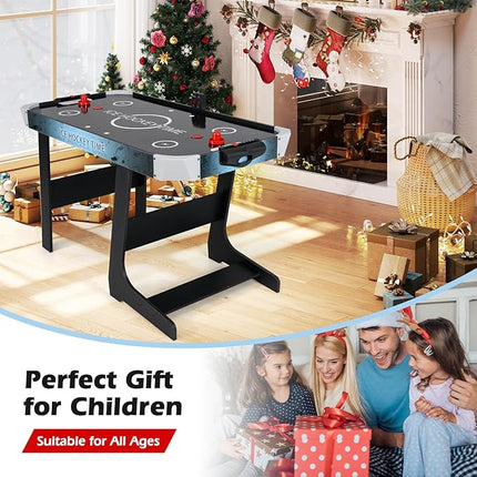 KOTEK Foldable Air Hockey Table, 56 Inch Air Table Hockey Game with Powerful 12V Motor, Digital Led Scoreboard for Kids & Adults, Hockey Game Table for Home, Game Room, Office