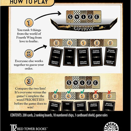 Hasbro Gaming Priorities Fourth Wing Edition Game | Officially Licensed Party Game Inspired by Empyrean Series | Ages 17+ | 3+ Players | 20 Mins.