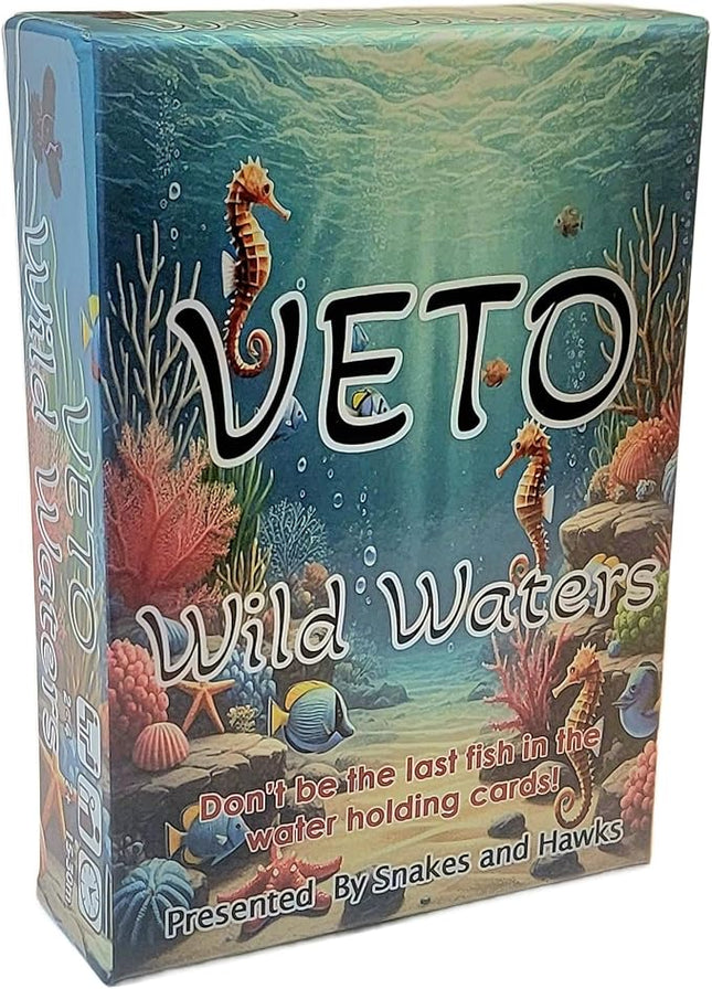 Snakes and Hawks Veto Wild Waters Card Game, Underwater Adventure Strategy Game, Family Card Game, 2-4 Players