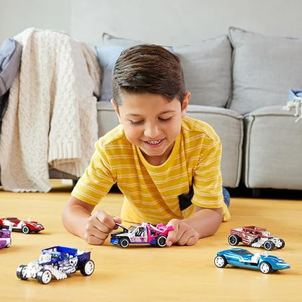 Hot Wheels Pull-Back Speeders Set of 2 Toy Cars in 1:43 Scale, Pull Cars Backward & Release, High-Performance, Collectible, with Rolomatic Engine or Door or Hood That Opens (Amazon Exclusive)
