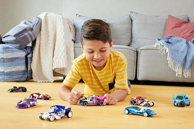 Hot Wheels Pull-Back Speeders Set of 2 Toy Cars in 1:43 Scale, Pull Cars Backward & Release, High-Performance, Collectible, with Rolomatic Engine or Door or Hood That Opens (Amazon Exclusive)