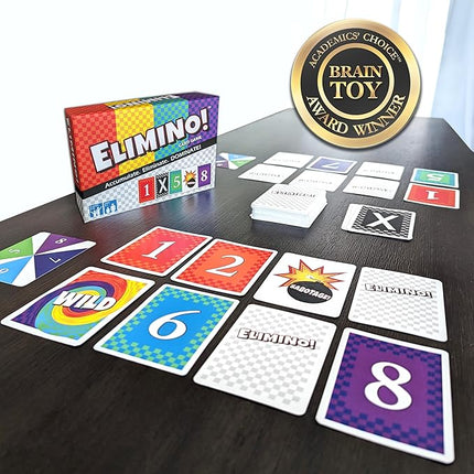 Elimino! A Fast Paced Card Game for Kids, Adults and Families, an Easy to Learn Game for a Fun Family Game Night | Ages 7+