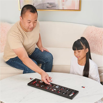 Spin Master Games, Legacy Deluxe Mancala, Classic Game with Folding Wooden Board & Colorful Glass Stones, Family Game, for Ages 8 & Up