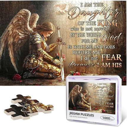 Christian Jigsaw Puzzles 1000 Pieces for Adults, Warrior Woman with Bible Verses, Inspirational Religious Wooden Puzzle, Faith-Based Gift