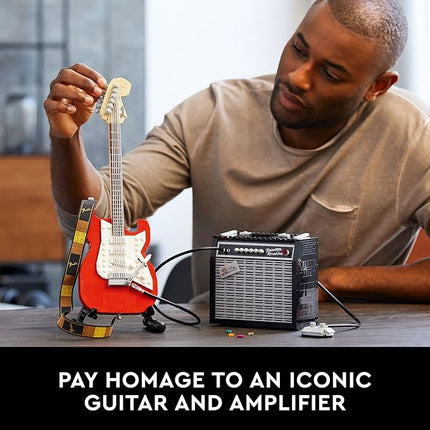 LEGO Ideas Fender Stratocaster 21329 DIY Guitar Model Building Set for Music Lovers, Complete with 65 Princeton Reverb Amplifier & Authentic Accessories, Perfect Way to Rock Gift Giving