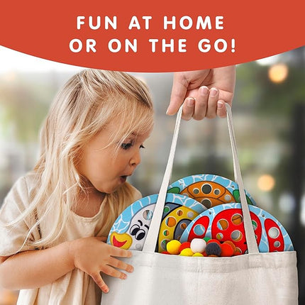 Blue Marble National Geographic Kids Pom Poms Arts and Crafts Kit - Pom Pom Animals Toddler Craft Kit, Preschool Art, Toddler Crafts Ages 3-5, Crafts for Toddlers 2-4 Years, Pom Pom Pictures