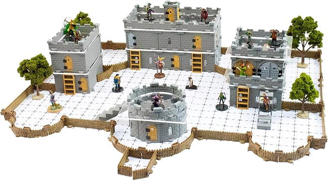 Dirt Cheap Dungeons Affordable Modular TTRPG Terrain Set ∣ Injection-Molded for Superior Durability ∣ Easy Storage & Recycled Material D&D Tiles ∣ Baron Keep Castle Set