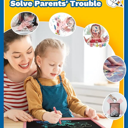 TEKFUN Teen Girl Gifts Ideas, 15inch LCD Writing Tablet for Kids Age 8-10 and Up, Doodle Board 4 5 6 7 Year Old Girl Toys, Mothdays Day Gifts Homeschool Supplies Easter Gifts for Adults(Pink)