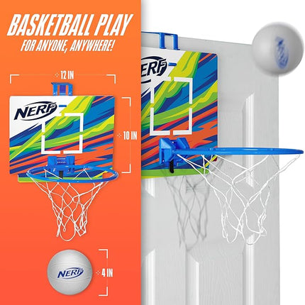 Nerf Nerfoop - The Classic Mini Foam Basketball and Hoop - Hooks On Doors - Indoor and Outdoor Play - A Favorite Since 1972