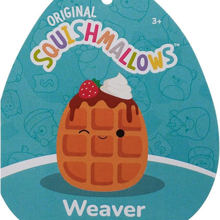 Squishmallows SQCR05376 7.5-Inch-Weaver The Waffle with Strawberries and Whipped Cream, Multicolour
