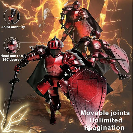 T13 Action Figure Set Full Body Articulated Medieval Knight Skeleton Figure Titan 13 Movable Dummy for Kids & Adults
