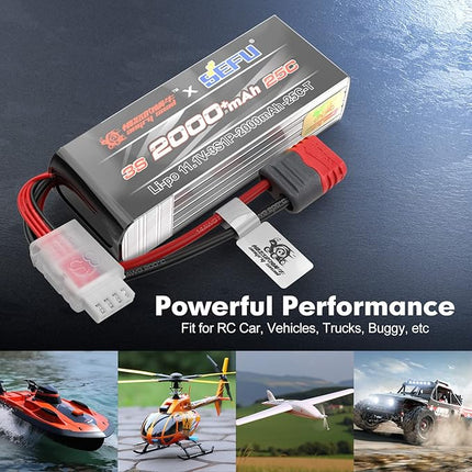 HYPER GO Angry Snail 3S2000 RC Car Upgrade Accessories 3S 11.1V 2000 mAh 25C LiPo Battery, Spare Parts RC Battery All 1/14, 1/16 Scale