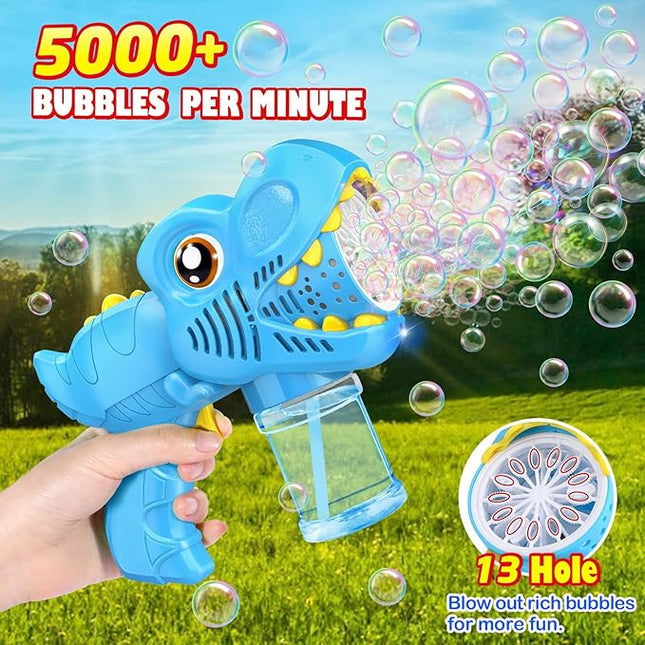 Toys for Boys Girls Ages 4-8 - 2 Pack Bubble Machine Gun Rechargeable Dinosaur Toy Gift for 4 5 6 7 8 Boy Girl Kids Toddlers Outdoor Toys 4-6 Easter Basket Stuffers Christmas Valentines Gift