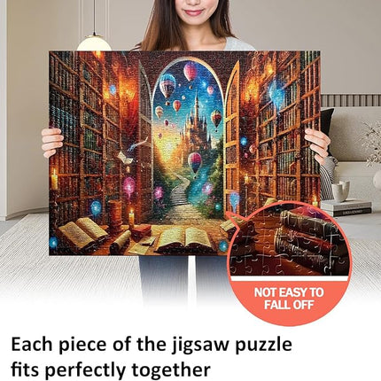 Jigsaw Puzzles for Adults 1000 Pieces Impossible Hard Difficult Challenging Puzzles for Adults Teens 1000pc Puzzles Magical Castle Bookshelf Stories Jigsaw Puzzle 1000 Pieces 28 x 20 inch