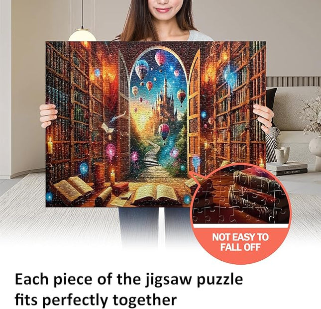 Jigsaw Puzzles for Adults 1000 Pieces Impossible Hard Difficult Challenging Puzzles for Adults Teens 1000pc Puzzles Magical Castle Bookshelf Stories Jigsaw Puzzle 1000 Pieces 28 x 20 inch