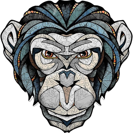 EWA Home Décor – Chimp (Chimpanzee) Small 110 Pieces – Wooden Jigsaw Puzzle for Adults – Perfect for Artistic Home Decoration and Mindful Relaxation