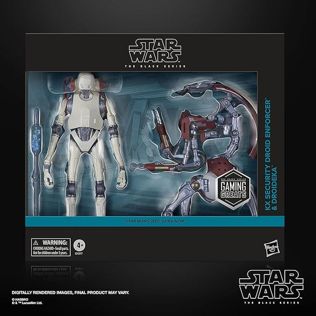 STAR WARS The Black Series KX Security Droid Enforcer & Droideka, Jedi: Survivor Gaming Greats Collectible 6 Inch Action Figure 2-Pack (Amazon Exclusive)