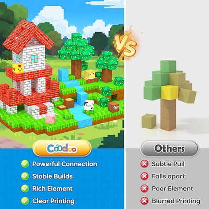 150 PCS Magnetic Blocks Toddler Toys, Magnetic Tiles Building Toys Blocks Forest Set for Kids Aged 3+, STEM Sensory Outdoor Toys Birthday Gifts Classroom Must Haves for Toddler Boys Girls 3 4 5 6 7 8