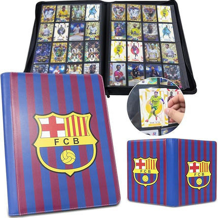 Trading Card Binder with16 Pocket 32 Pages up to 1024 Soccer TCG MTG YGO Trading Cards Binder,Waterproof Ringless Side Loading Trading Card Album for Soccer Cards 2024-2025