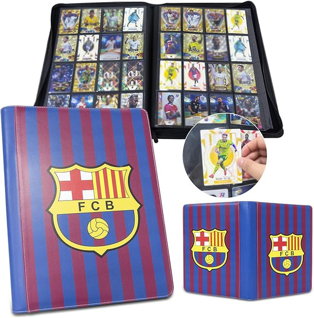 Trading Card Binder with16 Pocket 32 Pages up to 1024 Soccer TCG MTG YGO Trading Cards Binder,Waterproof Ringless Side Loading Trading Card Album for Soccer Cards 2024-2025
