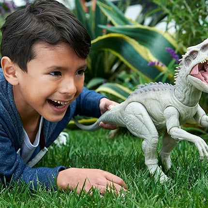 Mattel Jurassic World Indominus Rex Dinosaur Toy with Lights, Sounds & Motion, Camouflage 'n Battle I-Rex, 21 Inches Long with Digital Play